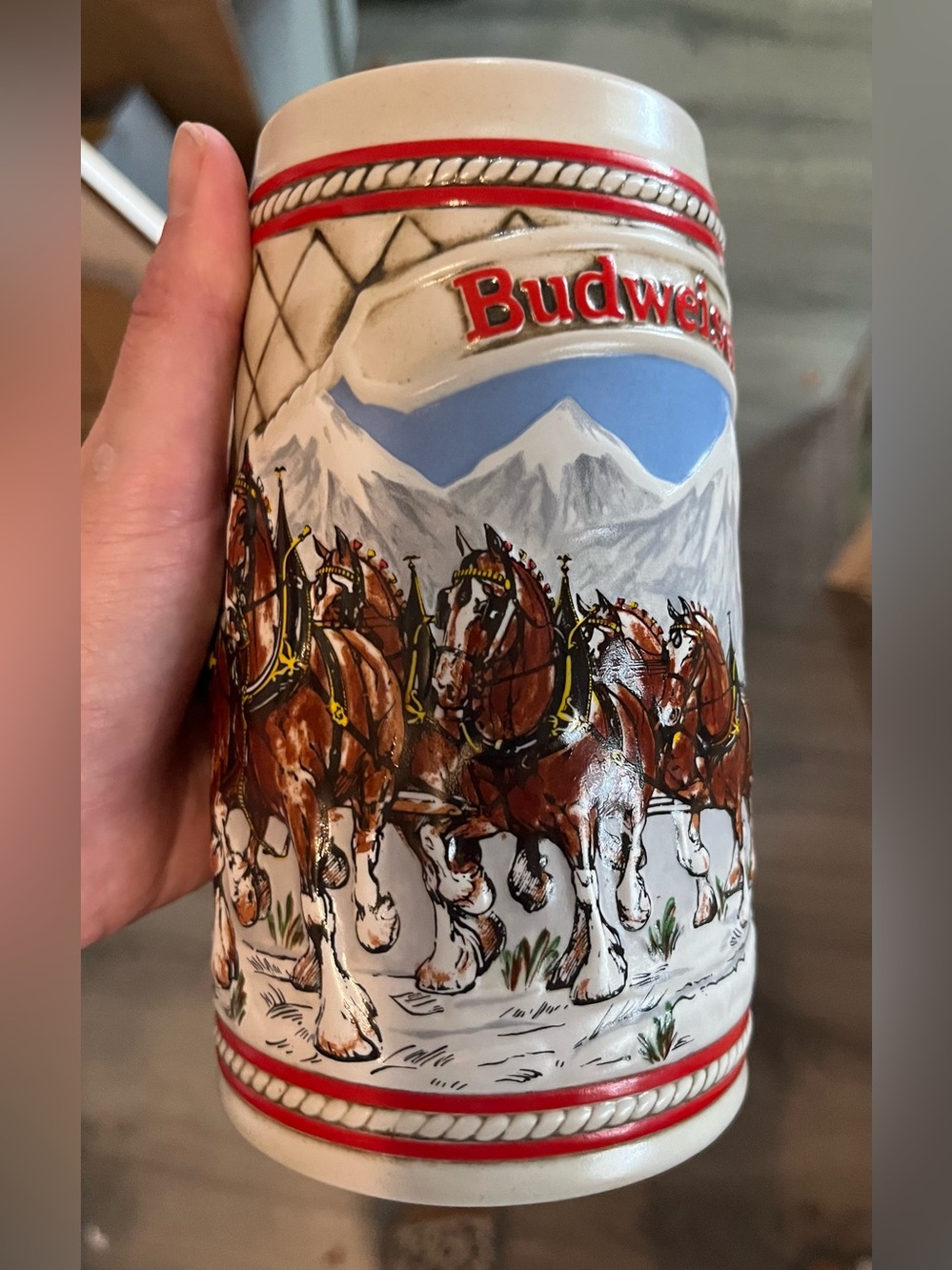 1985 Clydesdale Limited Edition Budweiser Stein Mug
